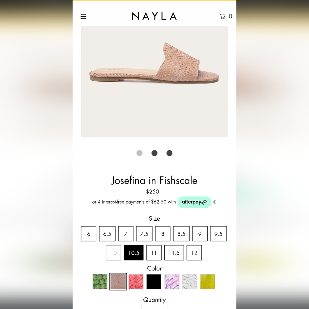Nayla Blush Leather slides